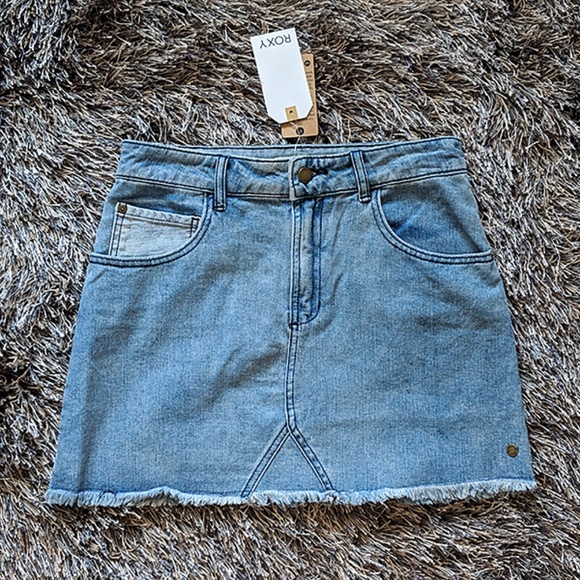 Roxy Java To Lombok Blue Denim Jean Skirt - Picture 3 of 8